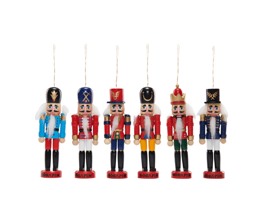 Hanging Nutcracker Soldiers – Set of 6, 15cm