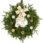 Fresh Christmas Wreath – 12in (17in Wide), Natural